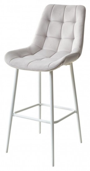 Барный стул ХОФМАН, цвет H-09 Светло-серый, велюр / белый каркас М-City в Полевском - polevskoy.mebel-74.com | фото