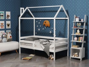 Детская кровать-домик из массива березы Соня-6 (800*1600) Белый/Лак в Полевском - polevskoy.mebel-74.com | фото