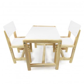 Детский растущий комплект стол и два стула  Я САМ "Лофт" (Белый, Сосна) в Полевском - polevskoy.mebel-74.com | фото