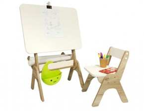Детский растущий стол-парта и стул Я САМ "Умка" (Дуб/Серый) в Полевском - polevskoy.mebel-74.com | фото