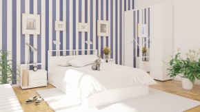 Камелия спальня № 7 Кровать 900 + Стол косметический + Зеркало + Комод, цвет белый, сп.м. 900х2000 мм., б/м, основание есть в Полевском - polevskoy.mebel-74.com | фото