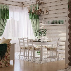 Комлект Вествик обеденный стол и четыре стула, массив сосны, цвет белый в Полевском - polevskoy.mebel-74.com | фото