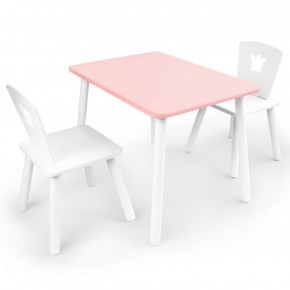 Комплект детской мебели стол и два стула Корона  (Розовый/Белый/Белый) в Полевском - polevskoy.mebel-74.com | фото