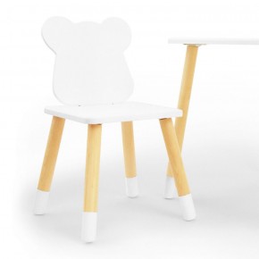 Комплект детской мебели стол и два стула Мишутка (Белый/Белый/Береза) в Полевском - polevskoy.mebel-74.com | фото