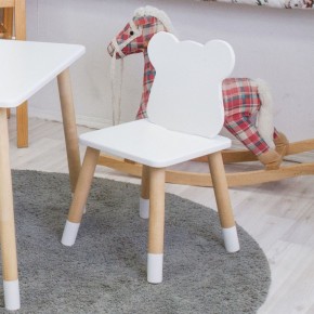 Комплект детской мебели стол и два стула Мишутка (Белый/Белый/Береза) в Полевском - polevskoy.mebel-74.com | фото