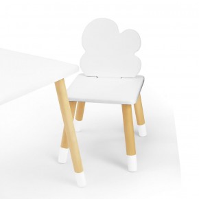 Комплект детской мебели стол и два стула Облачко (Белый/Белый/Береза) в Полевском - polevskoy.mebel-74.com | фото