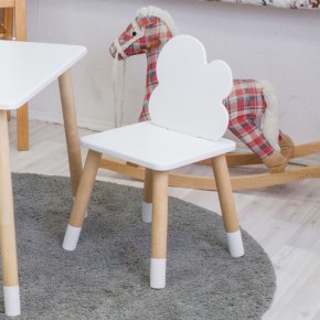Комплект детской мебели стол и два стула Облачко (Белый/Белый/Береза) в Полевском - polevskoy.mebel-74.com | фото