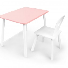 Комплект детской мебели стол и стул Корона (Розовый/Белый/Белый) в Полевском - polevskoy.mebel-74.com | фото