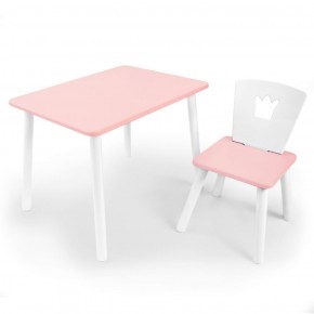 Комплект детской мебели стол и стул Корона (Розовый/Розовый/Белый) в Полевском - polevskoy.mebel-74.com | фото