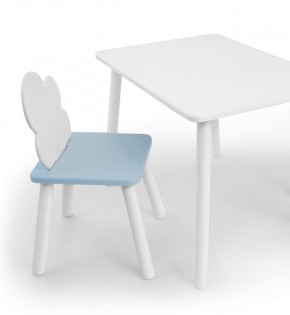 Комплект детской мебели стол и стул Облачко (Белый/Голубой/Белый) в Полевском - polevskoy.mebel-74.com | фото