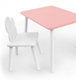 Комплект детской мебели стол и стул Облачко (Розывый/Белый/Белый) в Полевском - polevskoy.mebel-74.com | фото