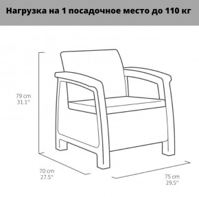 Комплект мебели Корфу Рест (Corfu Rest - without table) графит в Полевском - polevskoy.mebel-74.com | фото