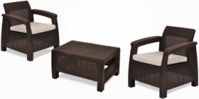 Комплект мебели Корфу Уикенд (Corfu Weekend) коричневый - серо-бежевый * в Полевском - polevskoy.mebel-74.com | фото
