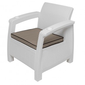 Комплект уличной мебели Yalta Premium Terrace Triple Set (Ялта) белый (+подушки под спину) в Полевском - polevskoy.mebel-74.com | фото
