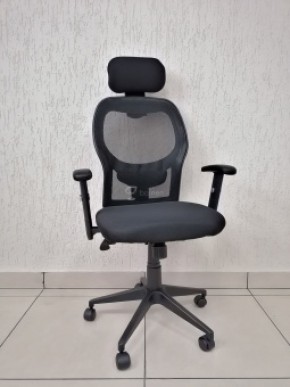 Кресло Barneo K-128 для персонала (черная ткань черная сетка) в Полевском - polevskoy.mebel-74.com | фото
