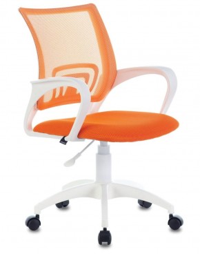 Кресло BRABIX "Fly MG-396W", пластик белый, сетка, оранжевое, 532401, MG-396W_532401 в Полевском - polevskoy.mebel-74.com | фото