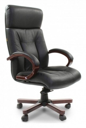 Кресло для руководителя Chairman 421 черный/орех темный, черный в Полевском - polevskoy.mebel-74.com | фото