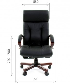 Кресло для руководителя CHAIRMAN  421 (Натуральная кожа) Черное в Полевском - polevskoy.mebel-74.com | фото