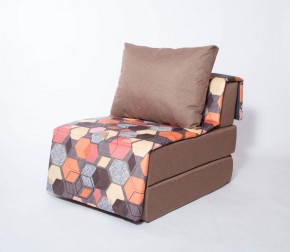 Кресло-кровать бескаркасное Харви (коричневый-геометрия браун) в Полевском - polevskoy.mebel-74.com | фото