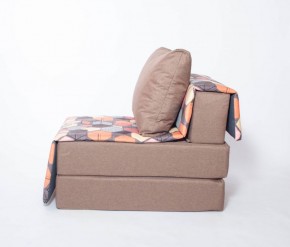 Кресло-кровать бескаркасное Харви (коричневый-геометрия браун) в Полевском - polevskoy.mebel-74.com | фото