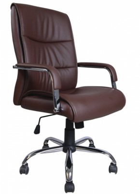 Кресло офисное BRABIX "Space EX-508" (экокожа, хром, коричневое) 531164 в Полевском - polevskoy.mebel-74.com | фото