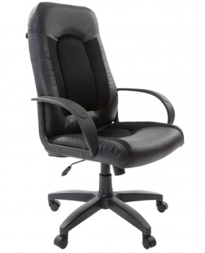 Кресло офисное BRABIX "Strike EX-525" (экокожа черная, ткань черная) 531381 в Полевском - polevskoy.mebel-74.com | фото
