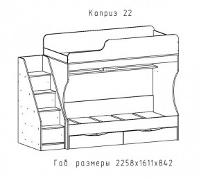 КАПРИЗ-22 Кровать двухъярусная 800 настил ЛДСП в Полевском - polevskoy.mebel-74.com | фото