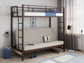 Кровать двухъярусная с диваном "Мадлен" (Коричневый/Бежевый) в Полевском - polevskoy.mebel-74.com | фото