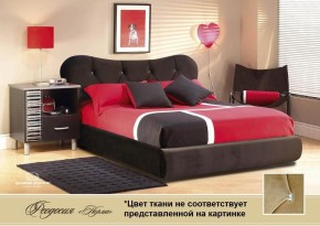 Кровать Феодосия 1600 со стразами в к/з "Классик 307 коричневый" (серия Норма) +основание +ПМ в Полевском - polevskoy.mebel-74.com | фото