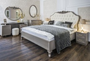 Кровать Мокко 1600 с мягким изголовьем + основание (серый камень) в Полевском - polevskoy.mebel-74.com | фото