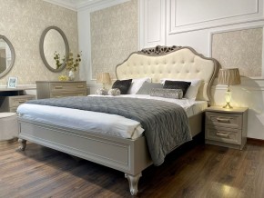 Кровать Мокко 1600 с мягким изголовьем + основание (серый камень) в Полевском - polevskoy.mebel-74.com | фото