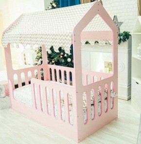 Кровать-домик без ящика 800*1600 (Розовый) в Полевском - polevskoy.mebel-74.com | фото