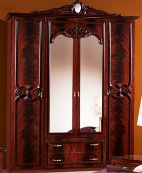 Шкаф 4-х дверный с зеркалами (03.144) Ольга (могано) в Полевском - polevskoy.mebel-74.com | фото