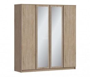 Шкаф 4х дверный с зеркалами Веста СБ-3082 (Дуб Сонома) в Полевском - polevskoy.mebel-74.com | фото