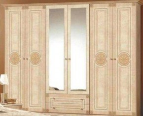 Шкаф 6-и дверный с зеркалами (02.146) Рома (беж) в Полевском - polevskoy.mebel-74.com | фото