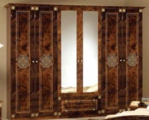 Шкаф 6-и дверный с зеркалами (02.146) Рома (орех) в Полевском - polevskoy.mebel-74.com | фото